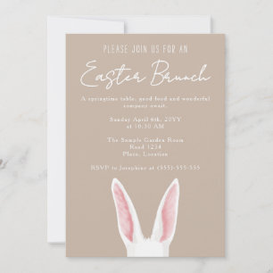 Invitation Oreilles de lapin blanches minimalistes brunch de