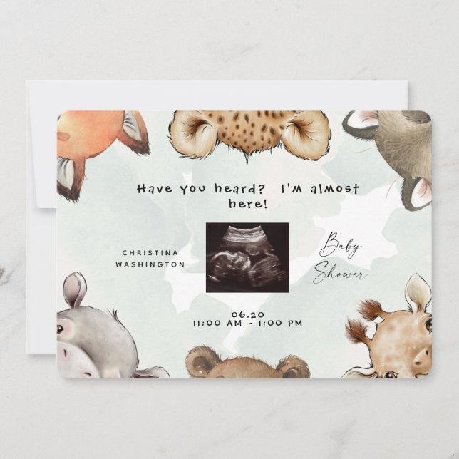 Invitation Oreilles d'Oreille des animaux de bois mûres (Devant)