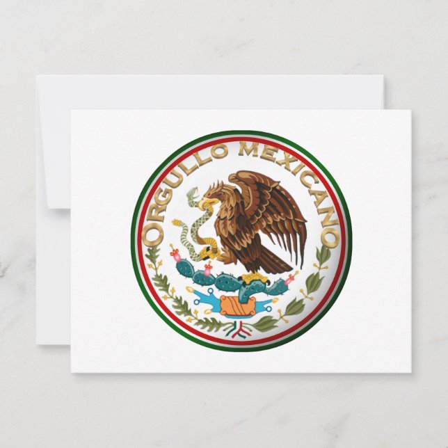 Invitation Orgullo Mexicano (aigle du drapeau mexicain) (Devant)