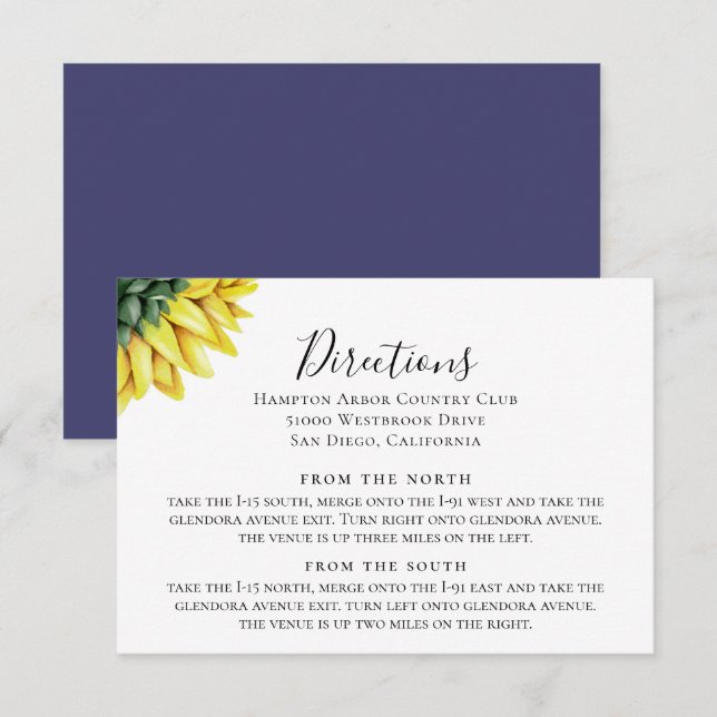 Invitation Orientation du tournesol rustique Insérer une cart (Devant / Derrière)