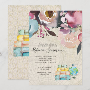 Invitation orientée de baby shower de voyage