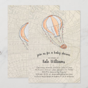 Invitation orientée de baby shower de voyage