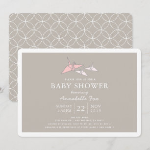 Invitation Origami Papier Grues jumelles Baby shower Invitati