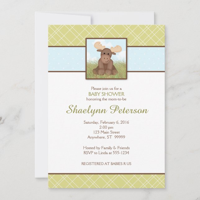 Invitation originale du Baby shower d'orignal (Devant)