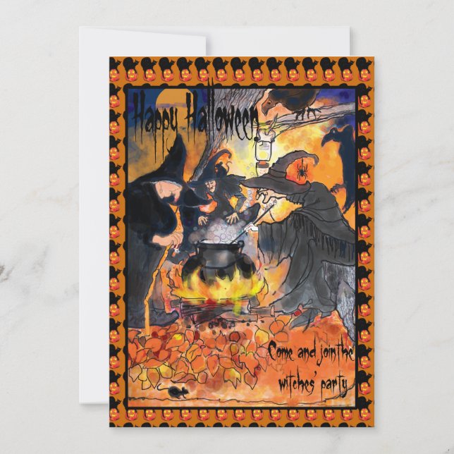 Invitation originale pour la fête d'Halloween des  (Devant)
