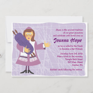 Invitation originale pour une Bat Mitzvah de fille