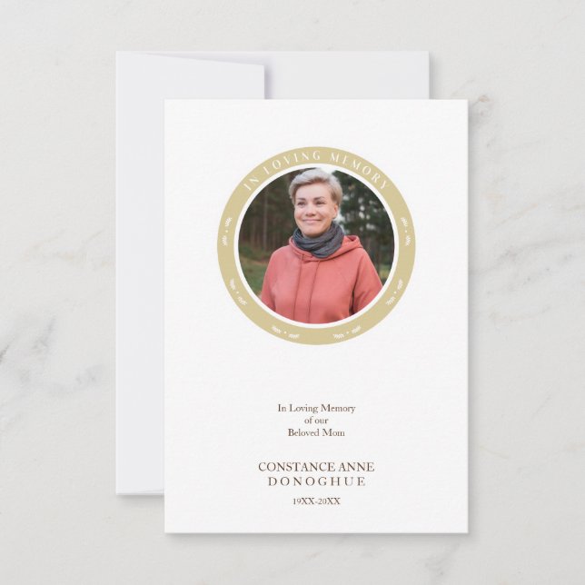 Invitation Ornamental Remember Dear One Passed Away Funeral (Devant)