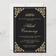Ornat Baroque Gold Frame Black Nikah Mariage