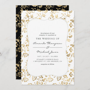 Invitation Ornat Gold Overlay et N'IMPORTE QUEL Mariage DE CO