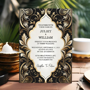 Invitation Ornat Retro Arabe Exotique Bold Mariage damassé