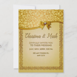 Invitation Ornate Elegant Retro Fleurs Abstraites et feuilles