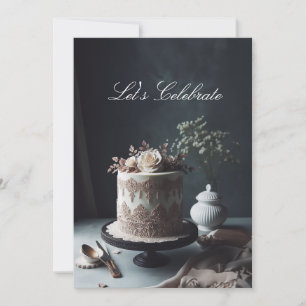 INVITATION ORNATE LACE REGARDEZ LE GÂTEAU ANNIVERSAIRE