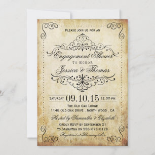 Invitation Ornate Swirl Fiançailles Vintage Douche Ou Fête