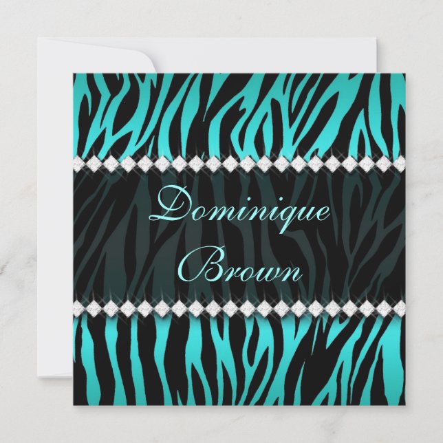 Invitation orné de bijoux turquoise élégant de (Devant)