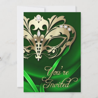 Invitation ornée de bijoux de partie de vert de