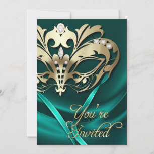 Invitation ornée de bijoux turquoise de partie de