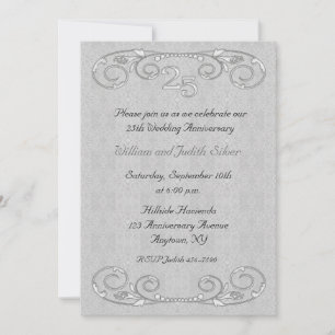 Invitation ornée pour les 25 ans