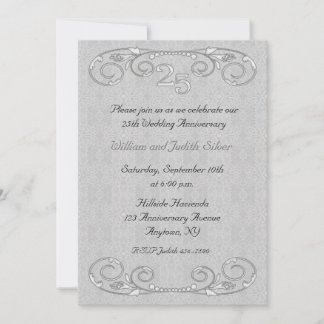Invitation ornée pour les 25 ans