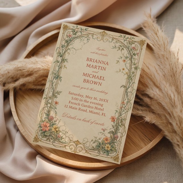 Invitation Ornement Botanique Vintage (Créateur téléchargé)