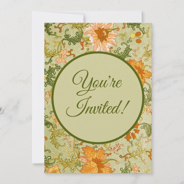 Invitation Ornement chinois vintage Jones Flowers (Devant)