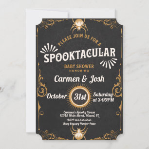 Invitation Ornement d'araignée d'Halloween Baby Shower