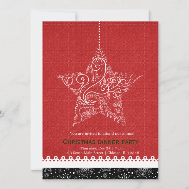 Invitation Ornement de Noël (Devant)