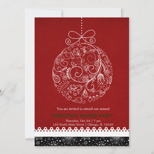 Invitation Ornement de Noël (Devant)
