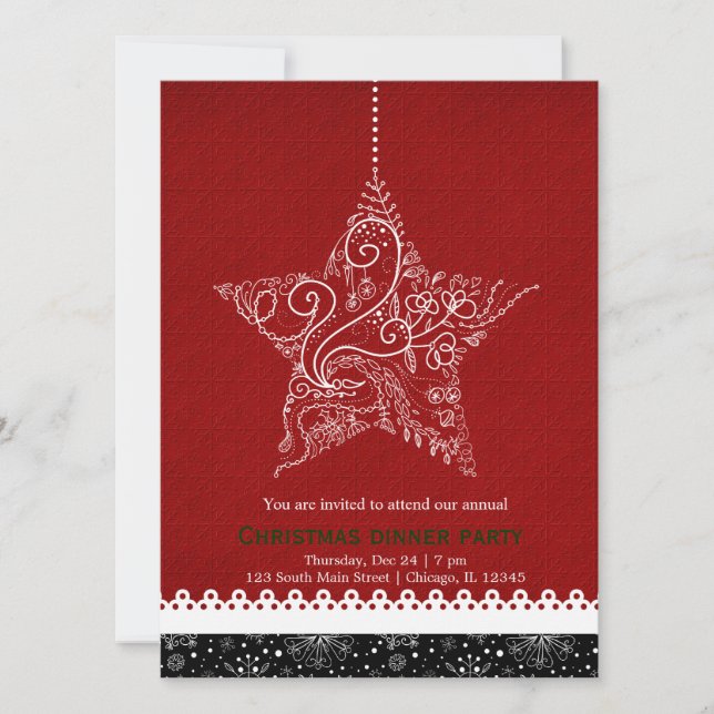 Invitation Ornement de Noël (Devant)