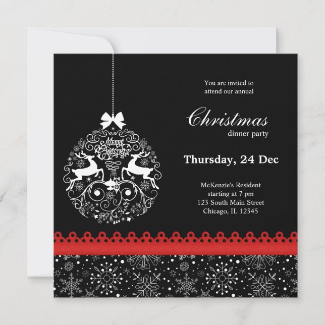 Invitation Ornement de Noël (Devant)