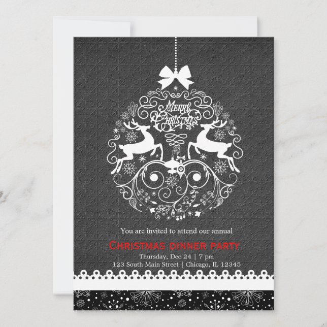 Invitation Ornement de Noël (Devant)