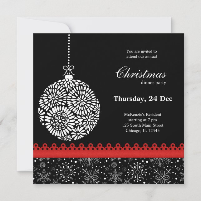 Invitation Ornement de Noël (Devant)