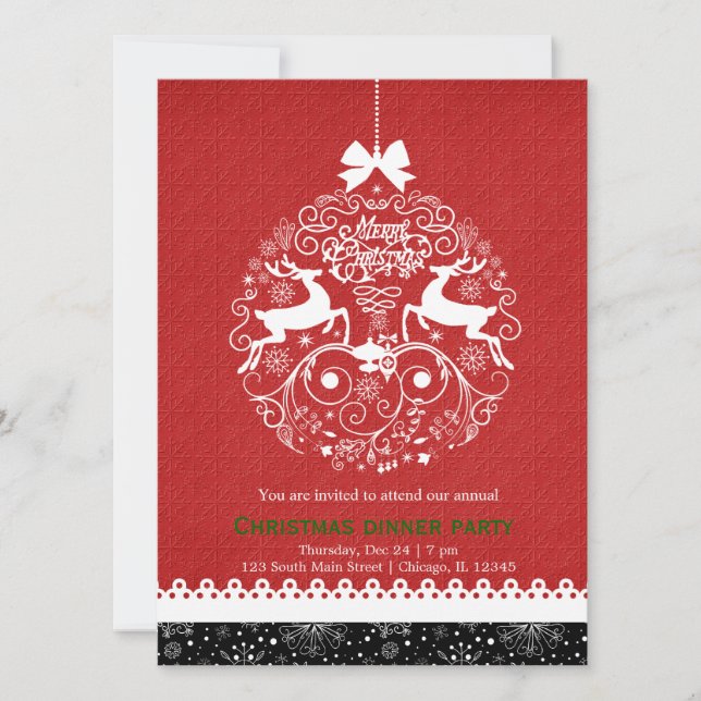 Invitation Ornement de Noël (Devant)