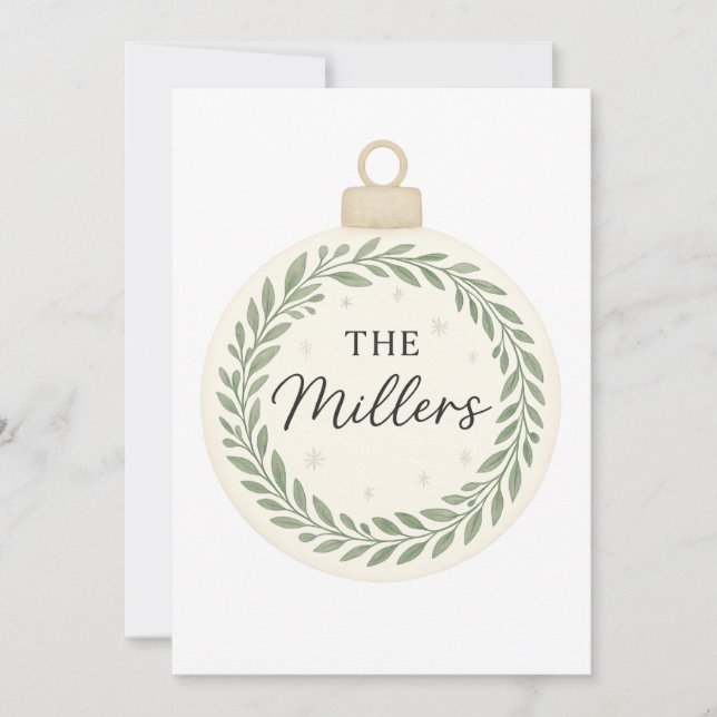 Invitation Ornement de Noël personnalisé - Serre de verdure & (Devant)