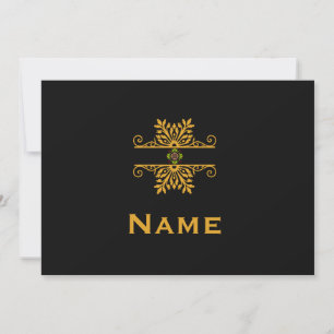 Invitation Ornement Floral Doré Élégant de Style Baroque