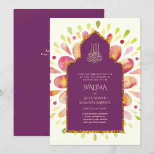 Invitation Ornemental bilingue WALIMA Nikah Mariage musulman