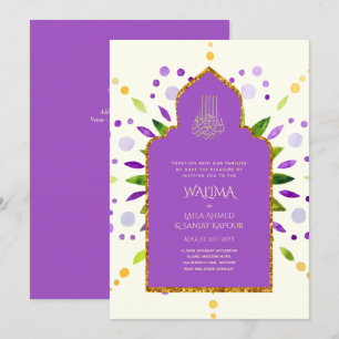Invitation Ornemental bilingue WALIMA Nikah Mariage musulman