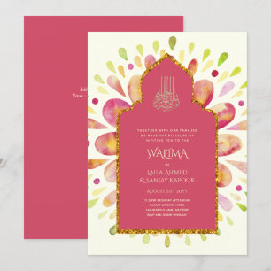 Invitation Ornemental bilingue WALIMA Nikah Mariage musulman