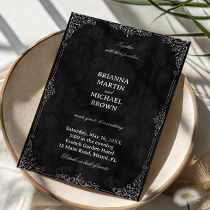 Invitation Ornemental Noir Vintage