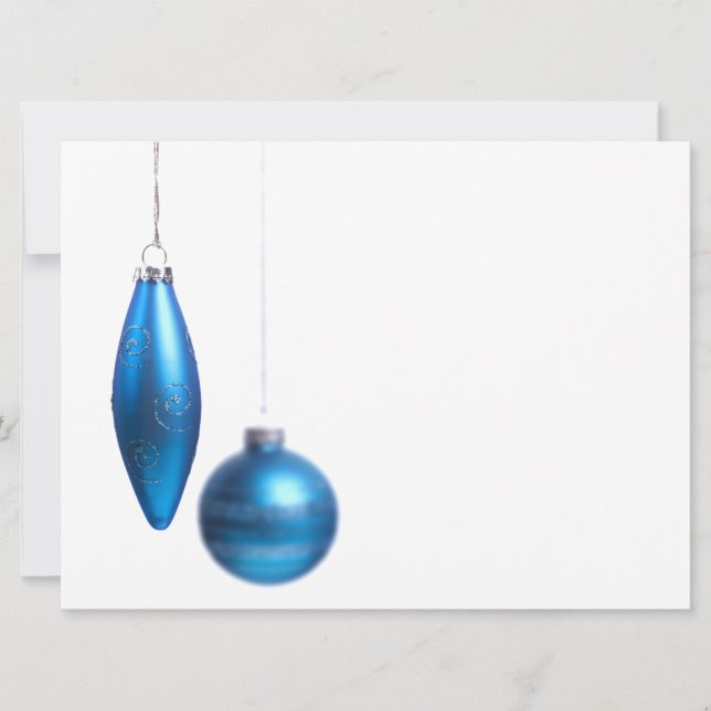 Invitation Ornements de Noël en bleu Turquoise clair - Fêtes (Devant)