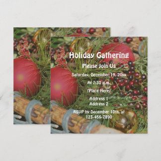 Invitation Ornements de Noël Evergreens