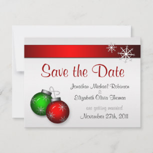 Invitation Ornements de Noël Mariage Enregistrer la date