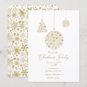 Invitation Ornements d'or Noël Fête de Noël