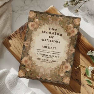 Invitation Ornements Floraux Victorien Vintage Mariage