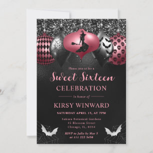Invitation Ornements Glam Halloween Sweet Sixteen