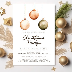 Invitation Ornements naturels verts minimalistes pour la fête