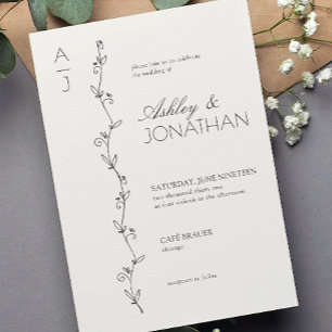 Invitation Os Mariage du diviseur botanique moderne