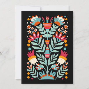 Invitation Otomi Flower Motif mexicain Floral Art