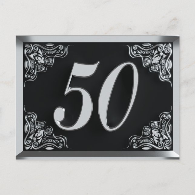 Invitation ou carte de vœux argentée royale pour 5 (Devant)