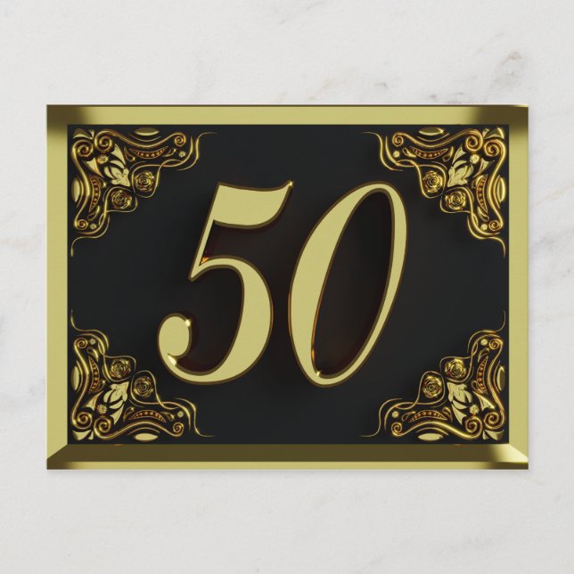 Invitation ou carte de vœux Royale Or pour 50 ans (Devant)