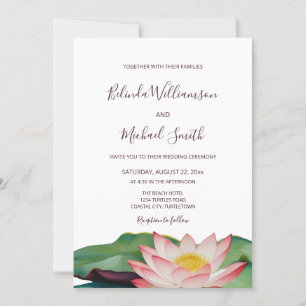 Invitation OU code   Lotus Flower Mariage